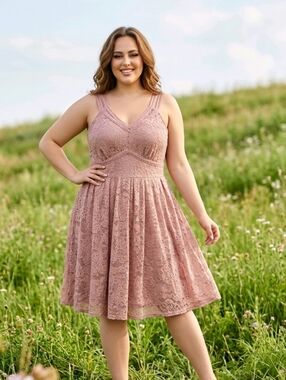 Grace Karin Elegant Pink Lace Dress